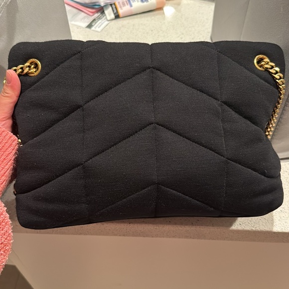 YSL Quilted Wool Jersey LouLou Puffer Medium Black - Picture 2 of 9